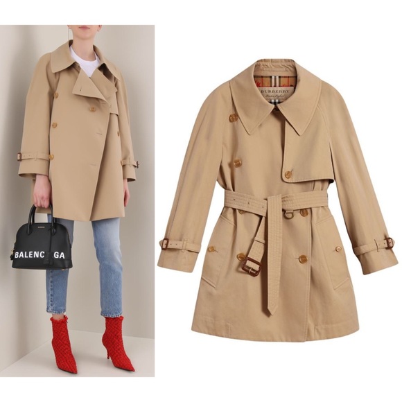 Burberry - Exaggerated Collar Trench Coat in Honey - Picture 5 of 15